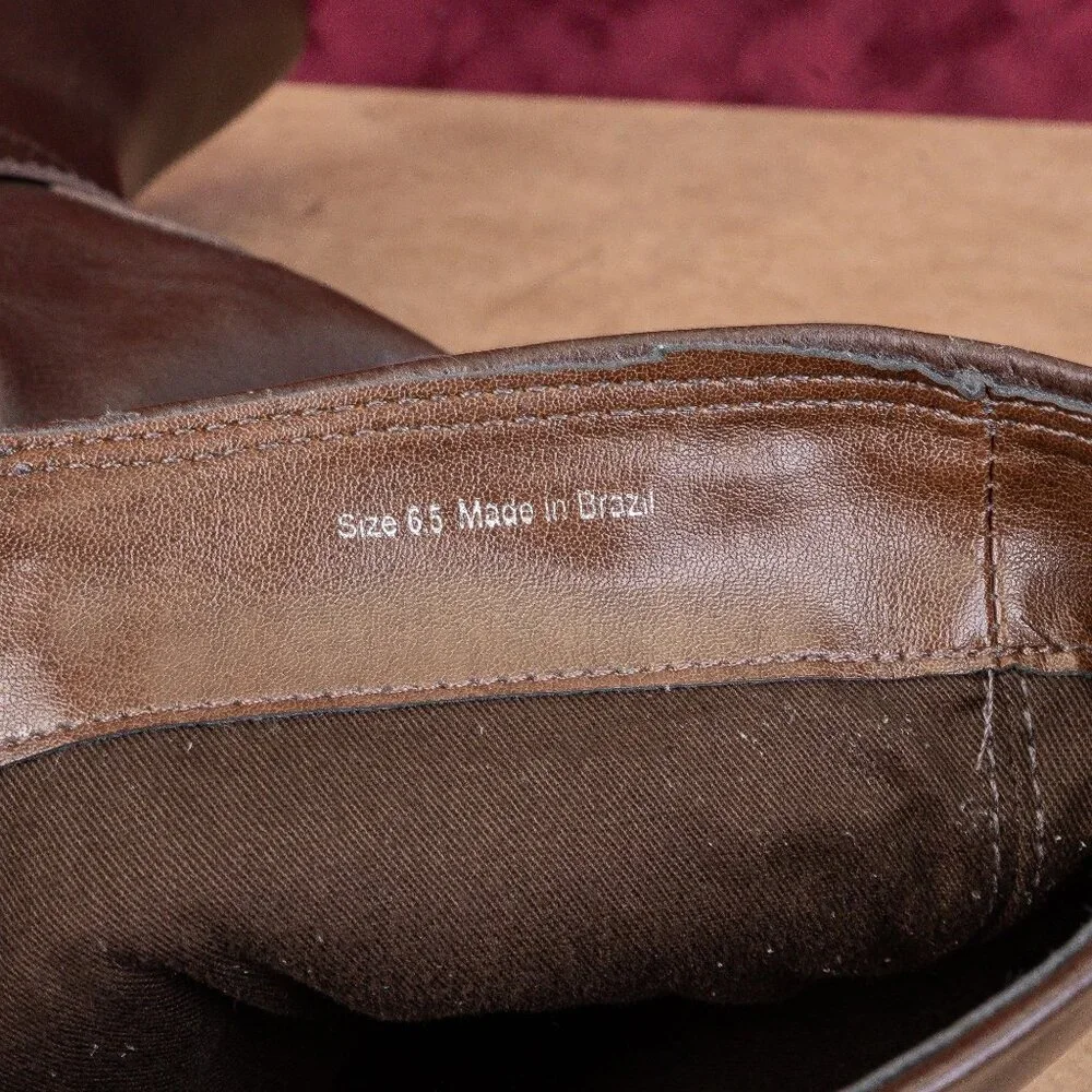 Dolce Vita Women Evi Brown Leather Moto Biker Metal Harness Fashion Boots sz 6.5 - Picture 8 of 9